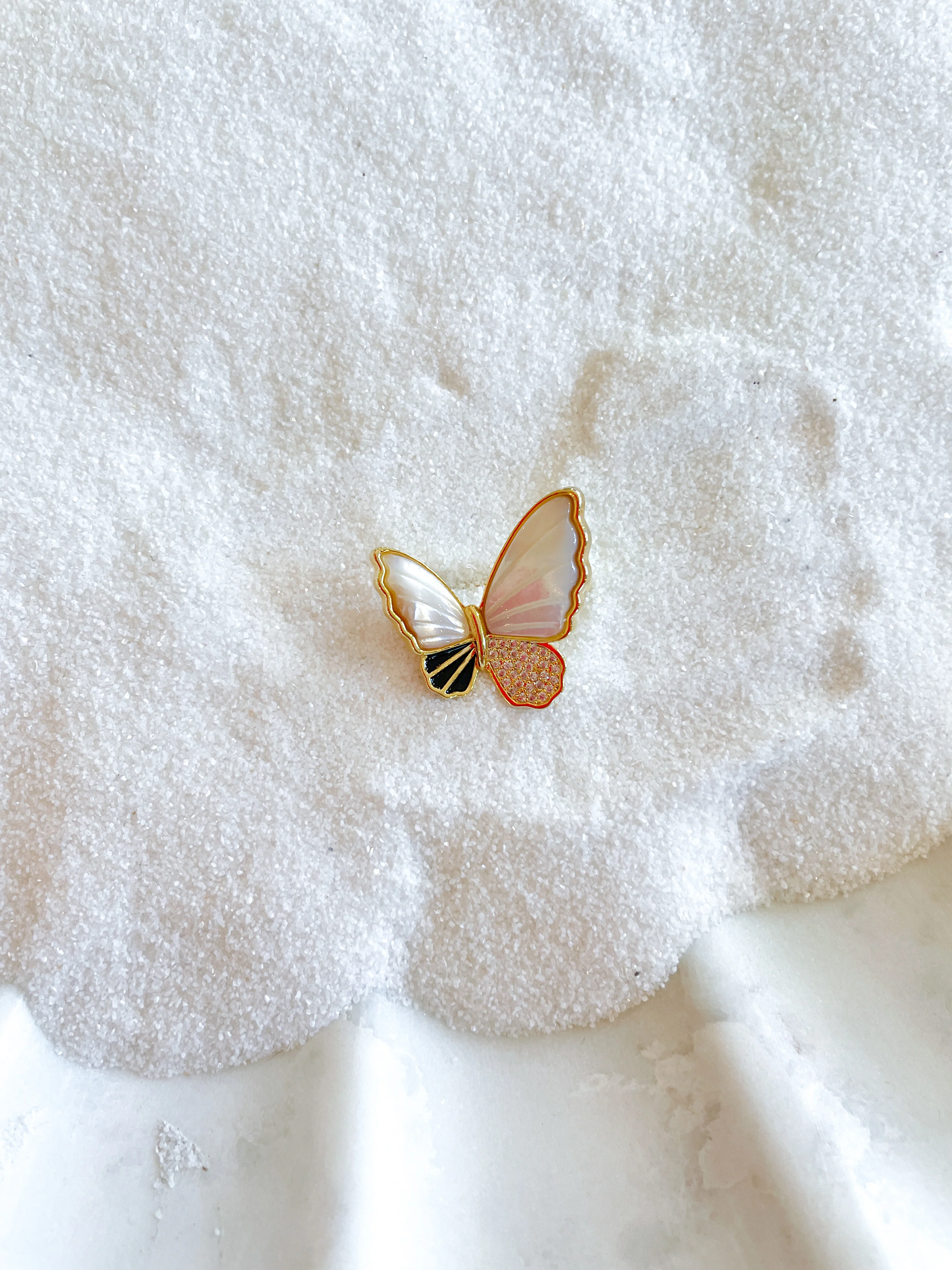 Seashell Butterfly Brooch Pin