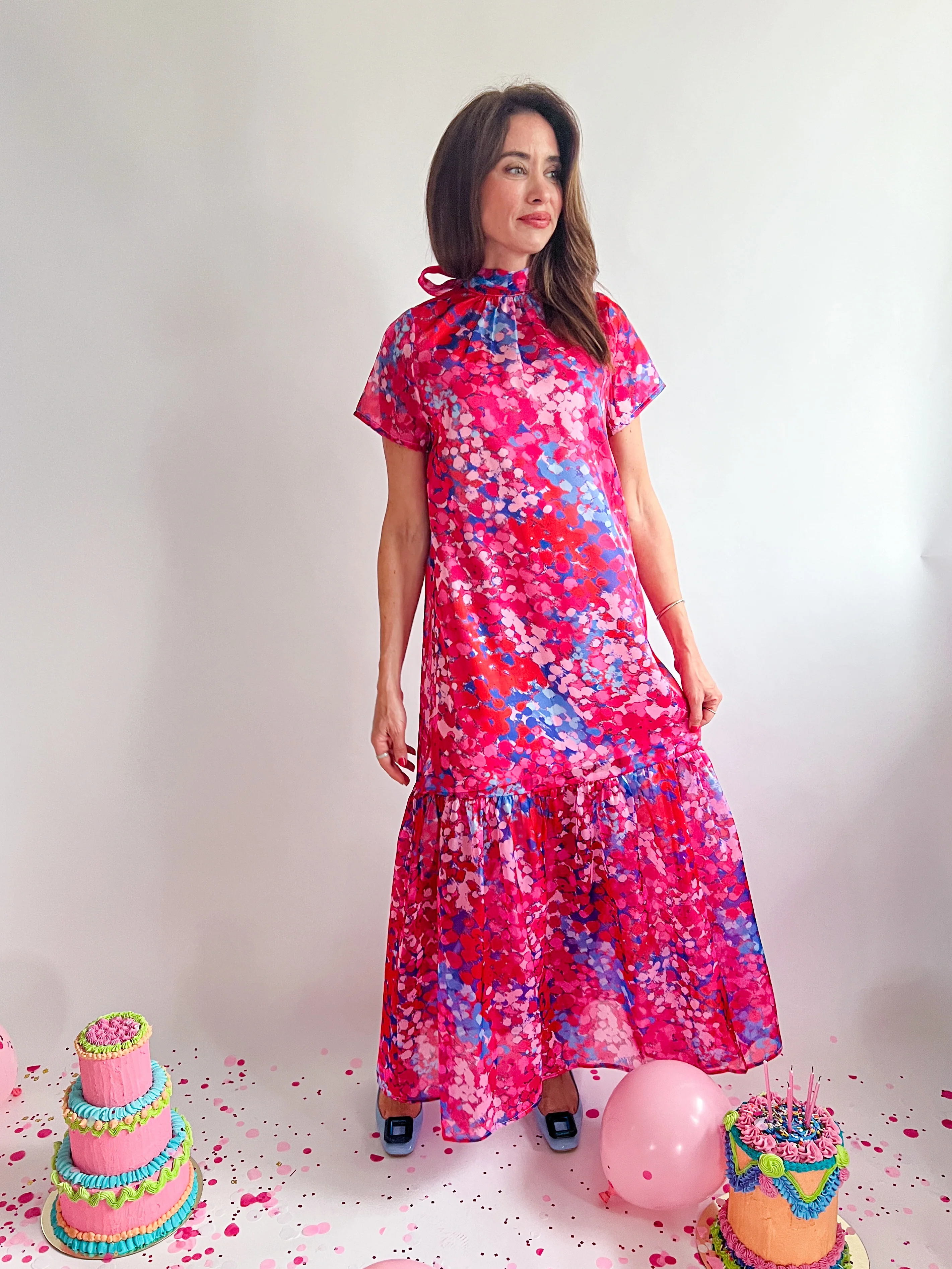 Skyra Floral Mockneck Maxi Dress - Image 2