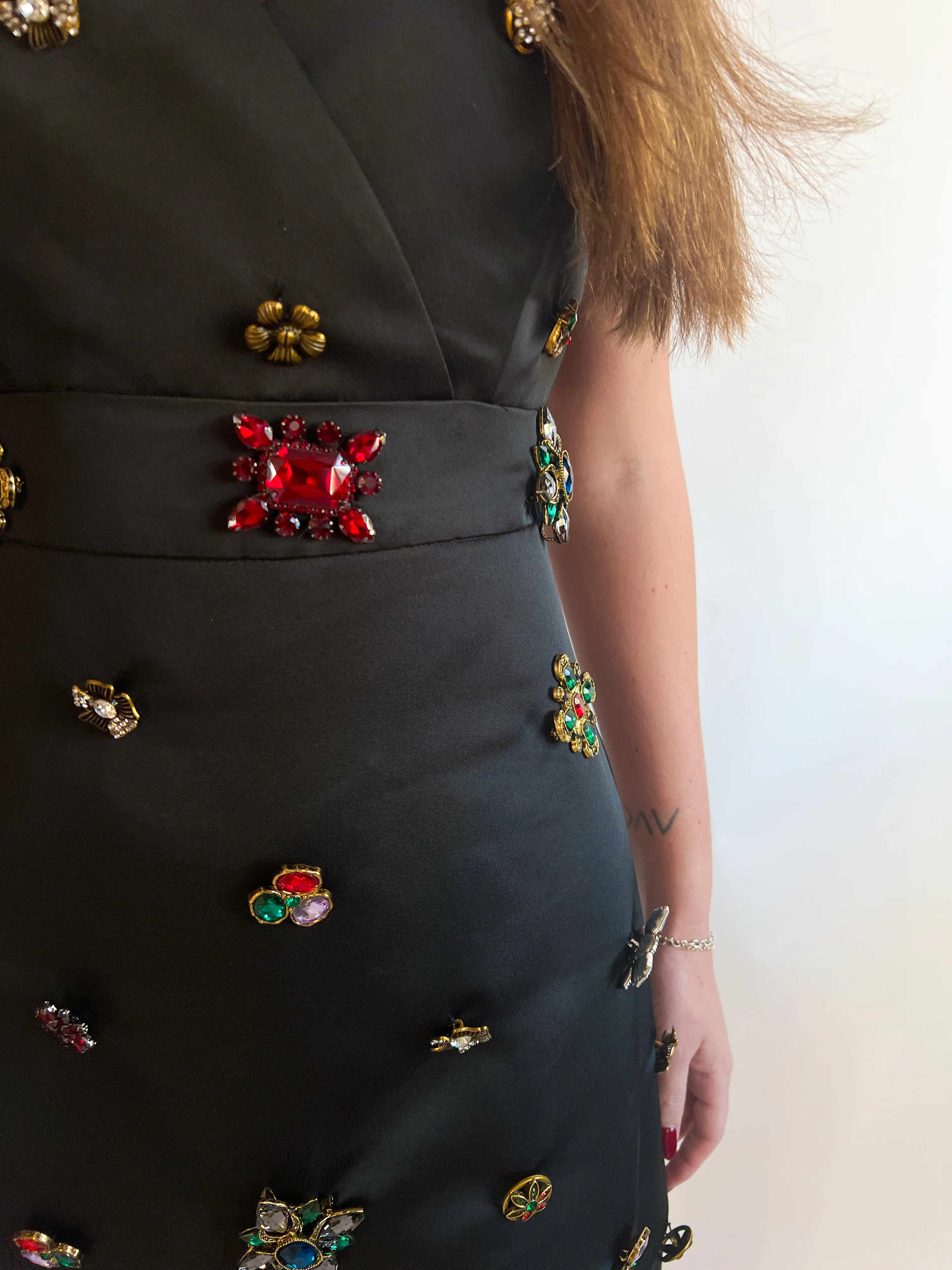 Camille Embellished Jewel Satin Mini Dress - Image 3