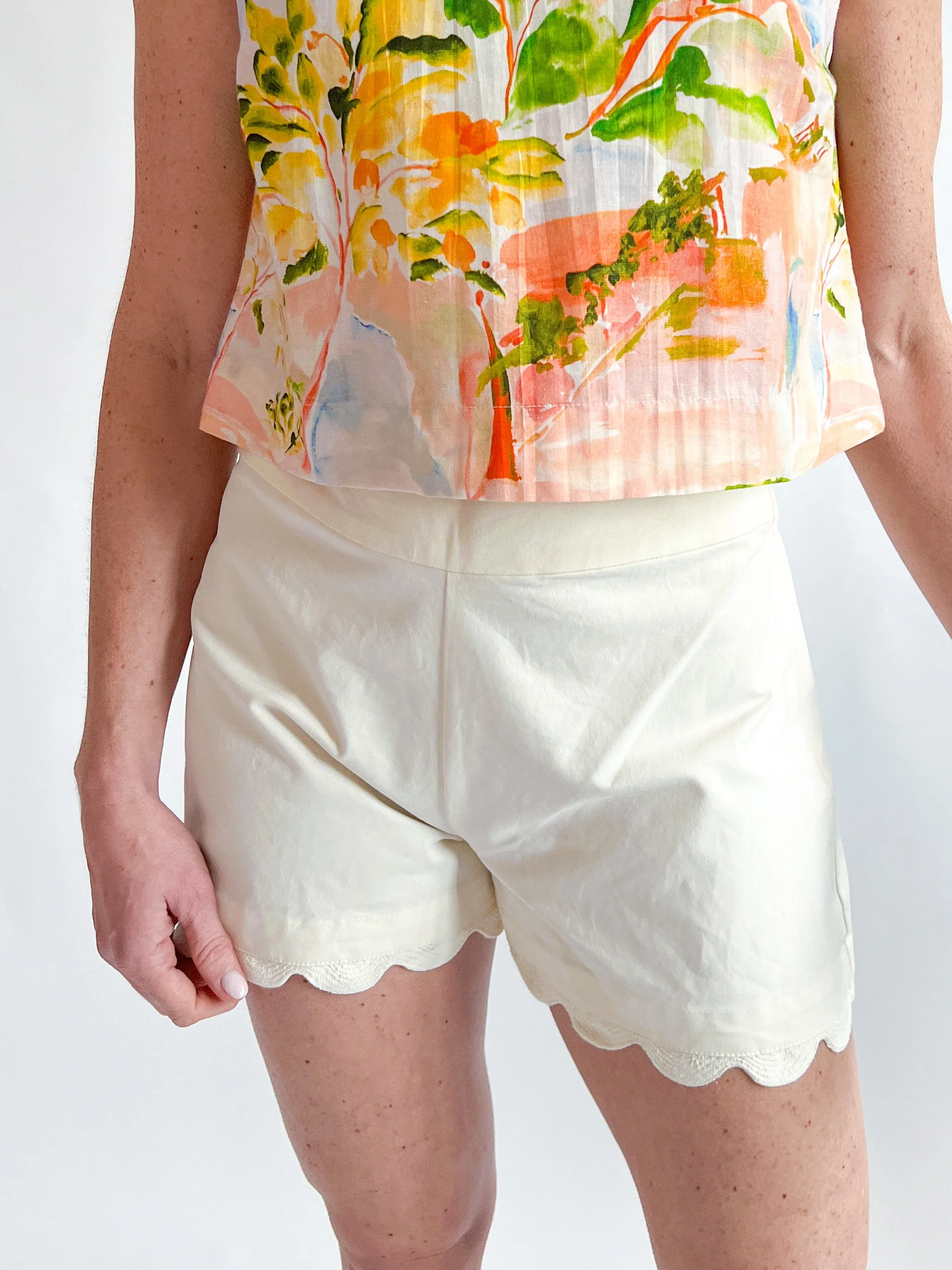 Solid Ivory Jojo Shorts