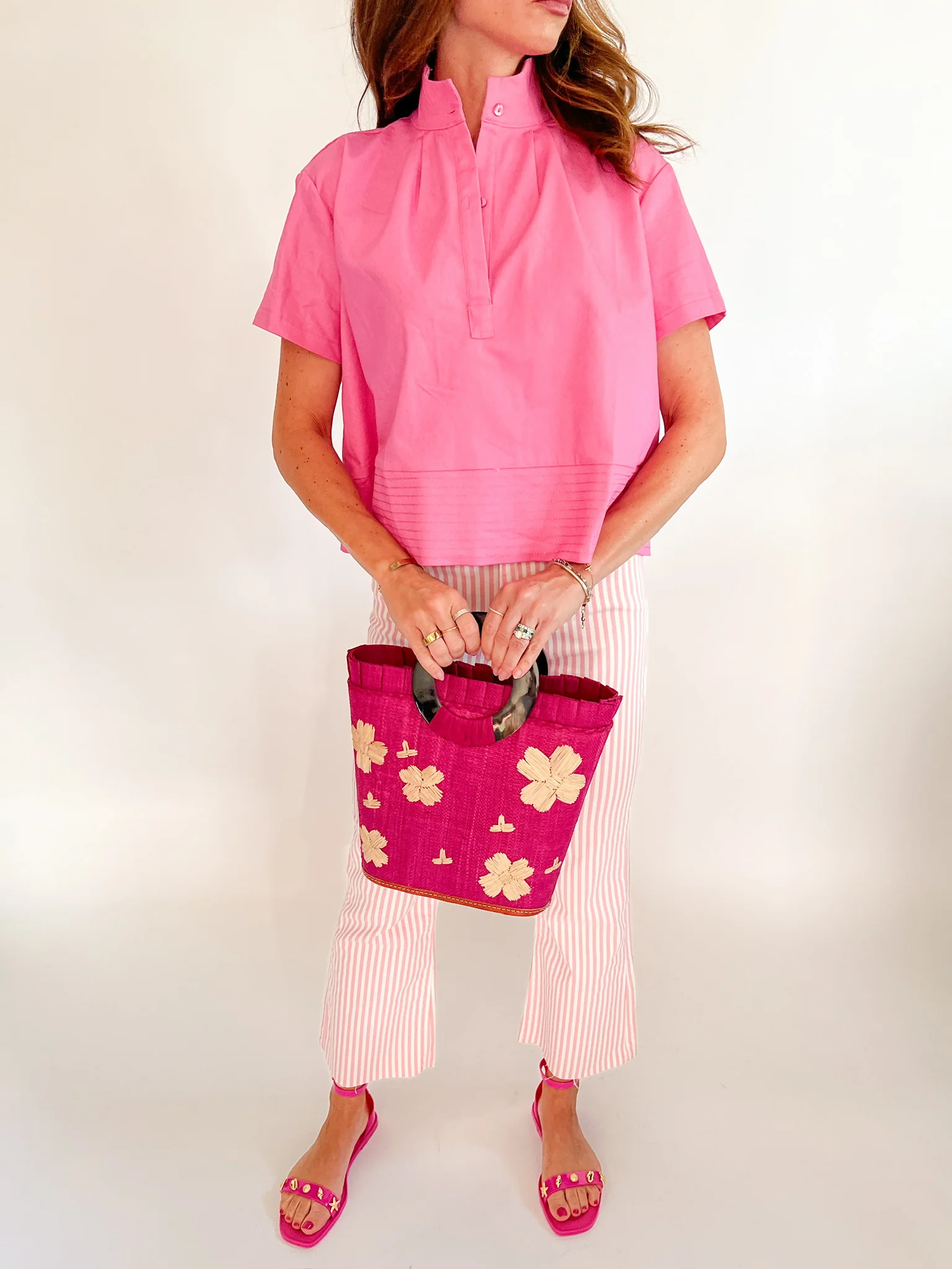 Avery Stand Collar Short Sleeve Top - Image 2