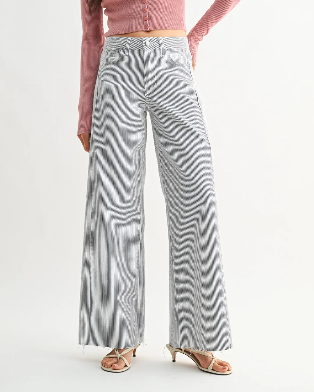 Side Stripe Wide Leg Denim