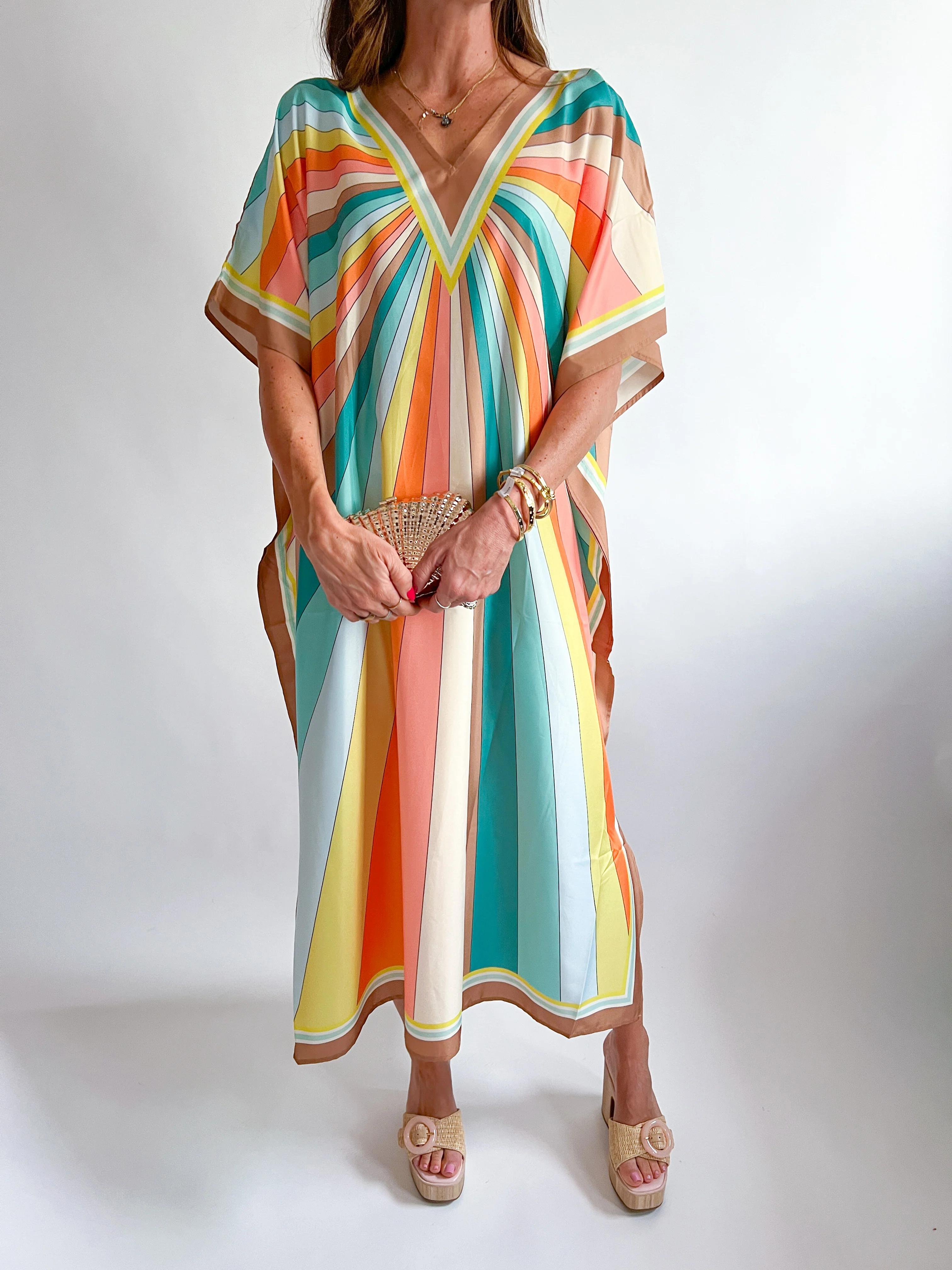 Sun Stripes Caftan Coverup - Image 2