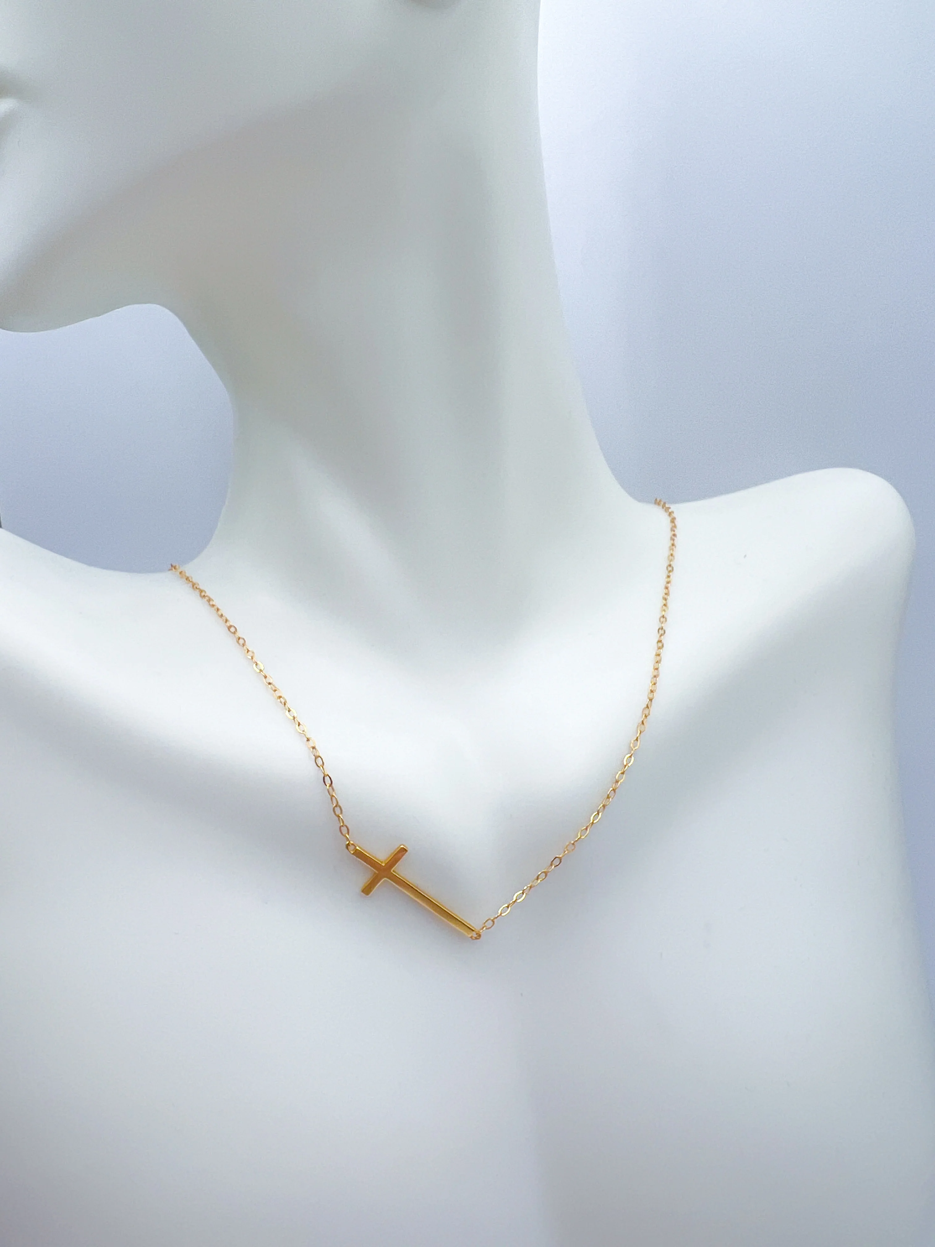 Sideway Cross Necklace - Image 3
