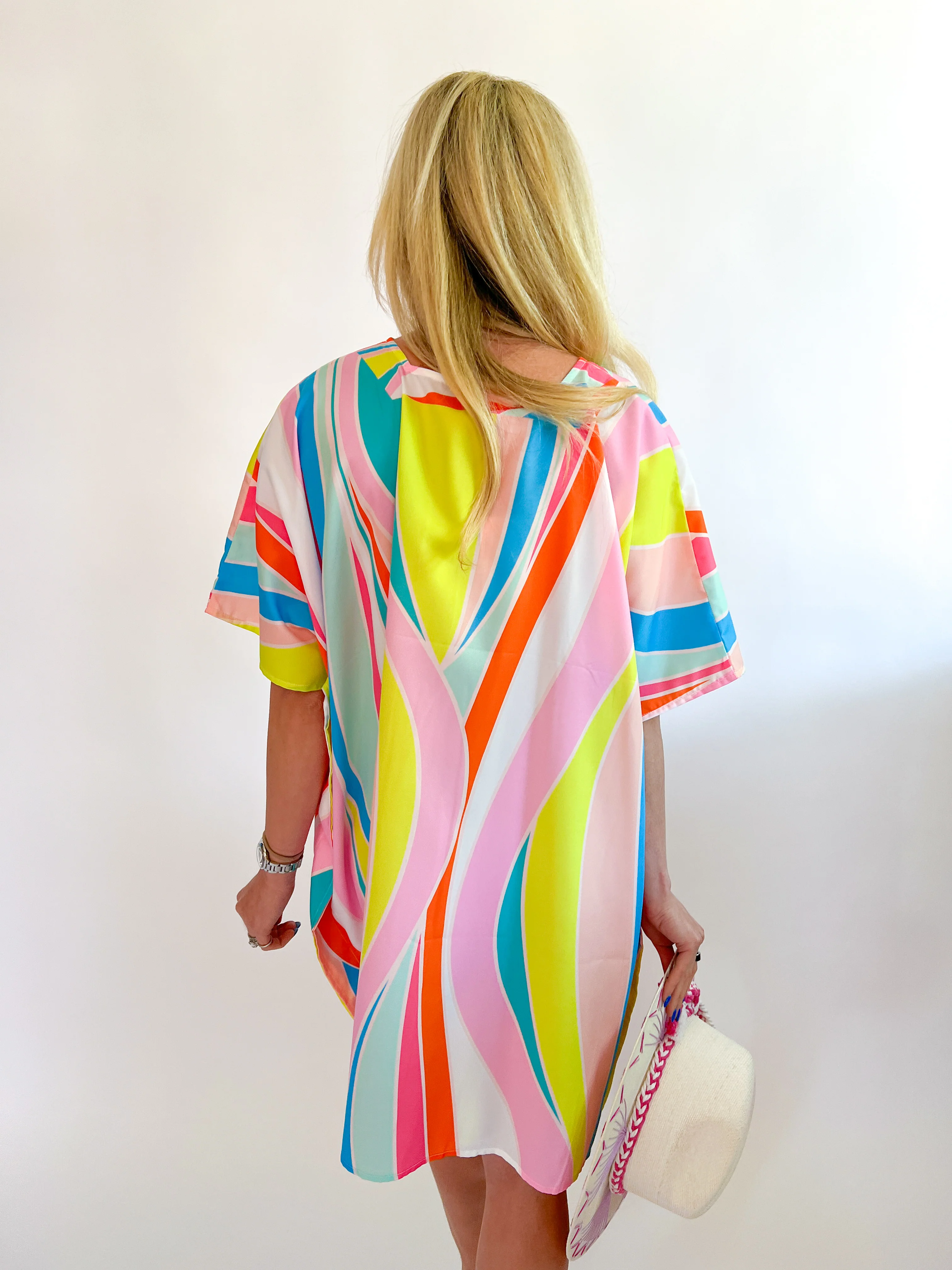 Wavy Stripe Halftan Beach and Pool Coverup - Image 2